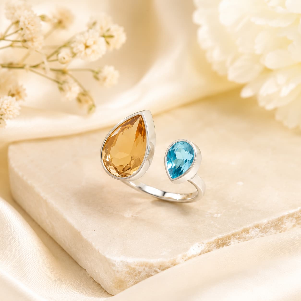 Premium high quality silver plated ring with zriconia stones premium quality product
